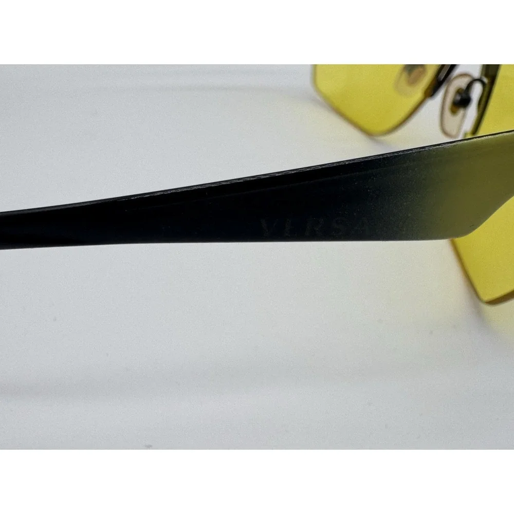 Versace VE2188 142285 Sunglasses - Black Shield‎ Frame - Yellow Mirror Lenses